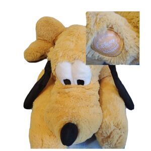 Pluto Plush Toy Dog Appx 15" Disney Store Patch  Stuffed Mickey &n Friends